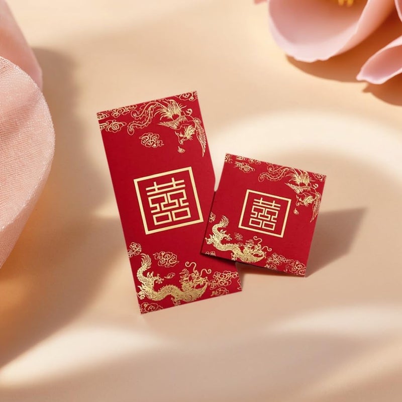 Zzooi 20PCS Chinese Wedding Red Envelopes,Happy Events Red Envelopes in 8 Designs(Large 10 PCS + Small 10 PCS) - Image 4